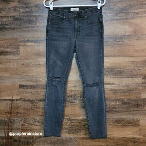 Madewell Jeans 27 Skinny 9" High Rise Black Sea Wash H2230 Tummy Control Stretch